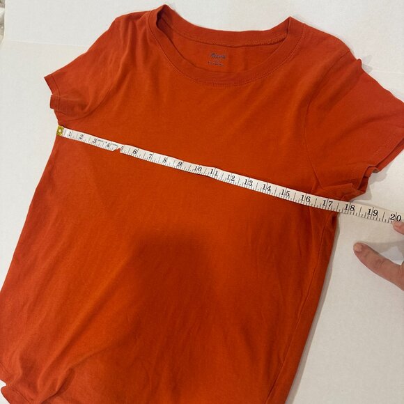 MADEWELL Vinatge Crewneck Cotton T-Shirt Womens Size Sm Burnt Orange Lightweight - Picture 9 of 12